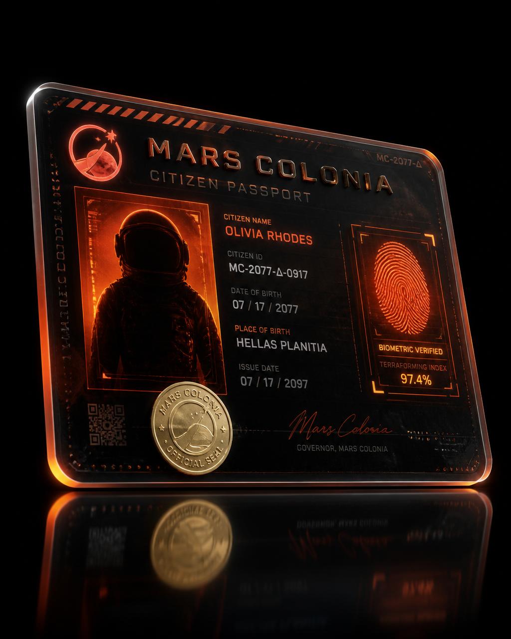 Mars Colonia citizen passport